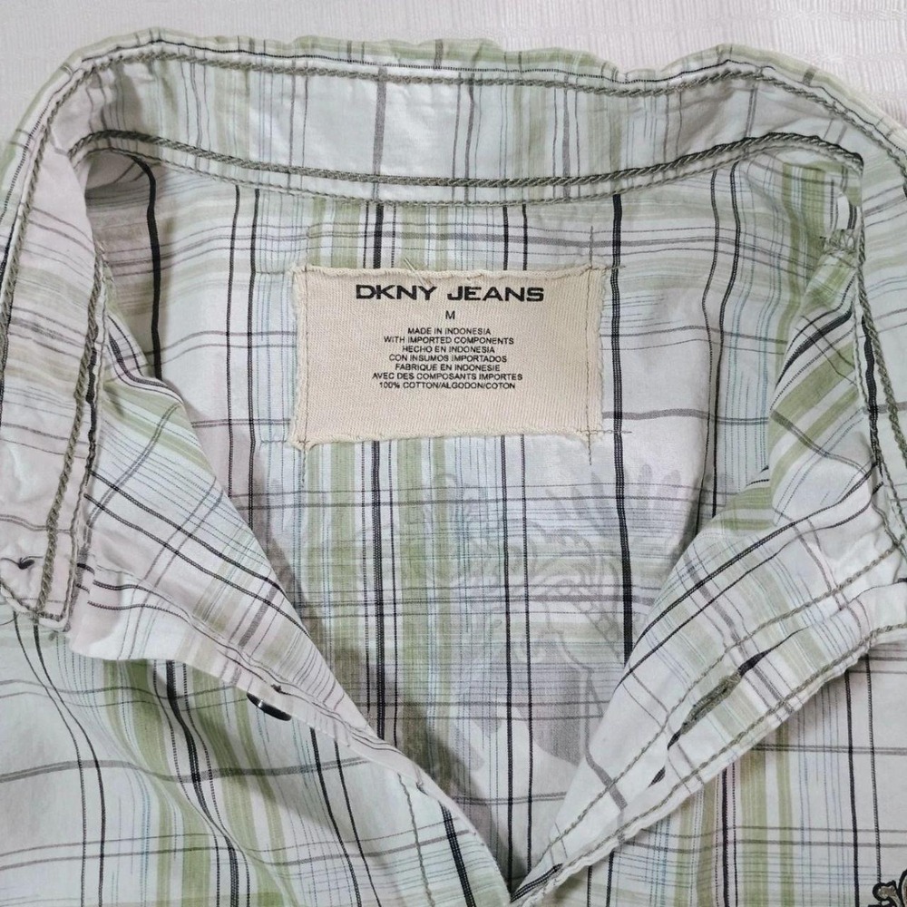 The DKNY Jeans Rock & Roll Button Down Plaid Shirt in Size Medium